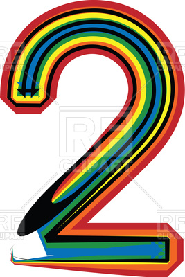 267x400 Colorful Line Font Number 2 Royalty Free Vector Clip Art Image