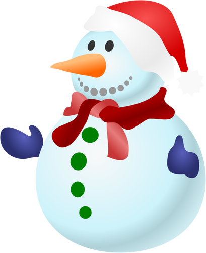 409x500 Vector Clip Art Of Happy Colorful Snowman With Scarf Public