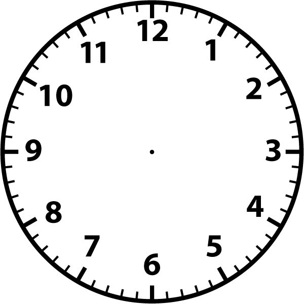 600x600 Blank Clock Clipart