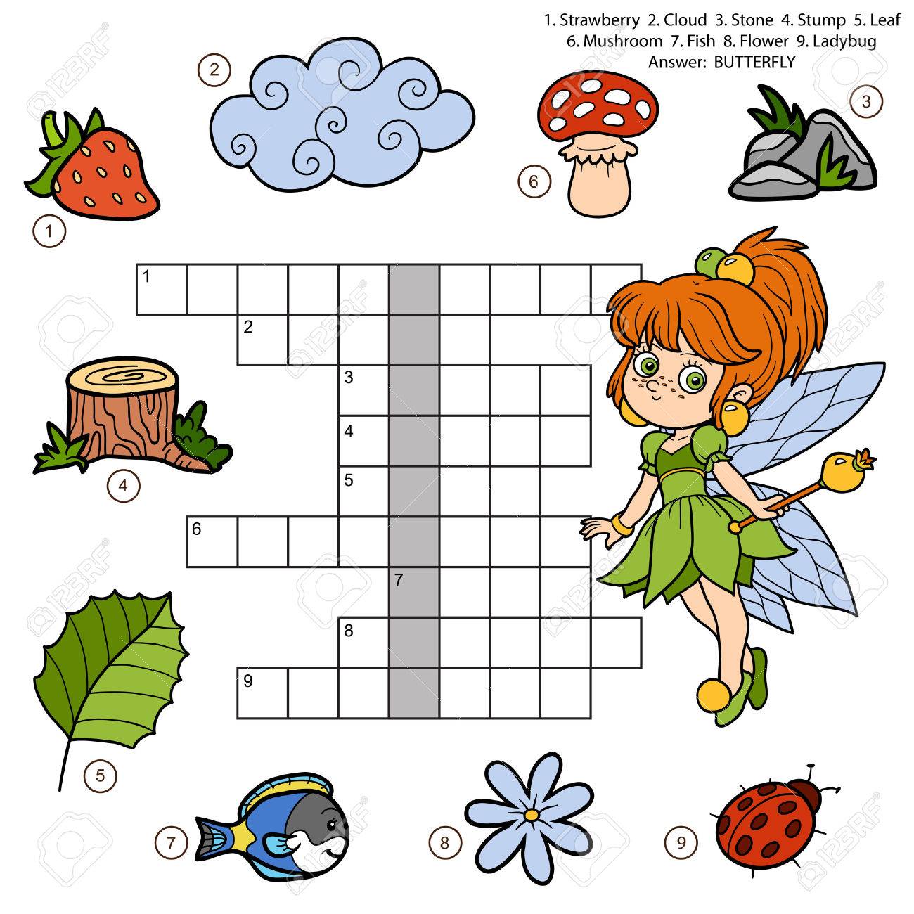 1300x1300 Vector Colorful Crossword, Education Game For Children About