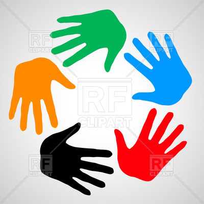 400x400 Colorful Hands As Symbol Friendship, Help And Support Royalty Free