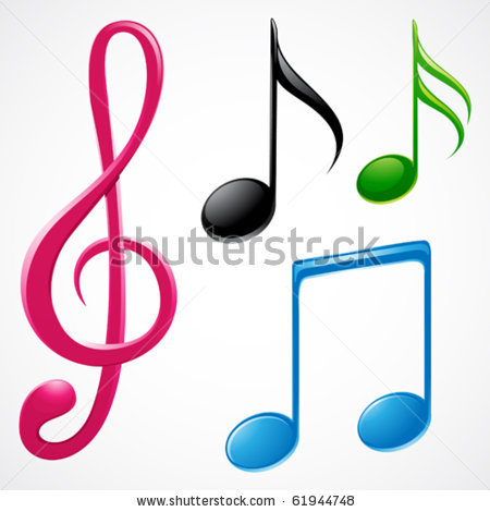 450x470 Colorful Music Notes Clipart