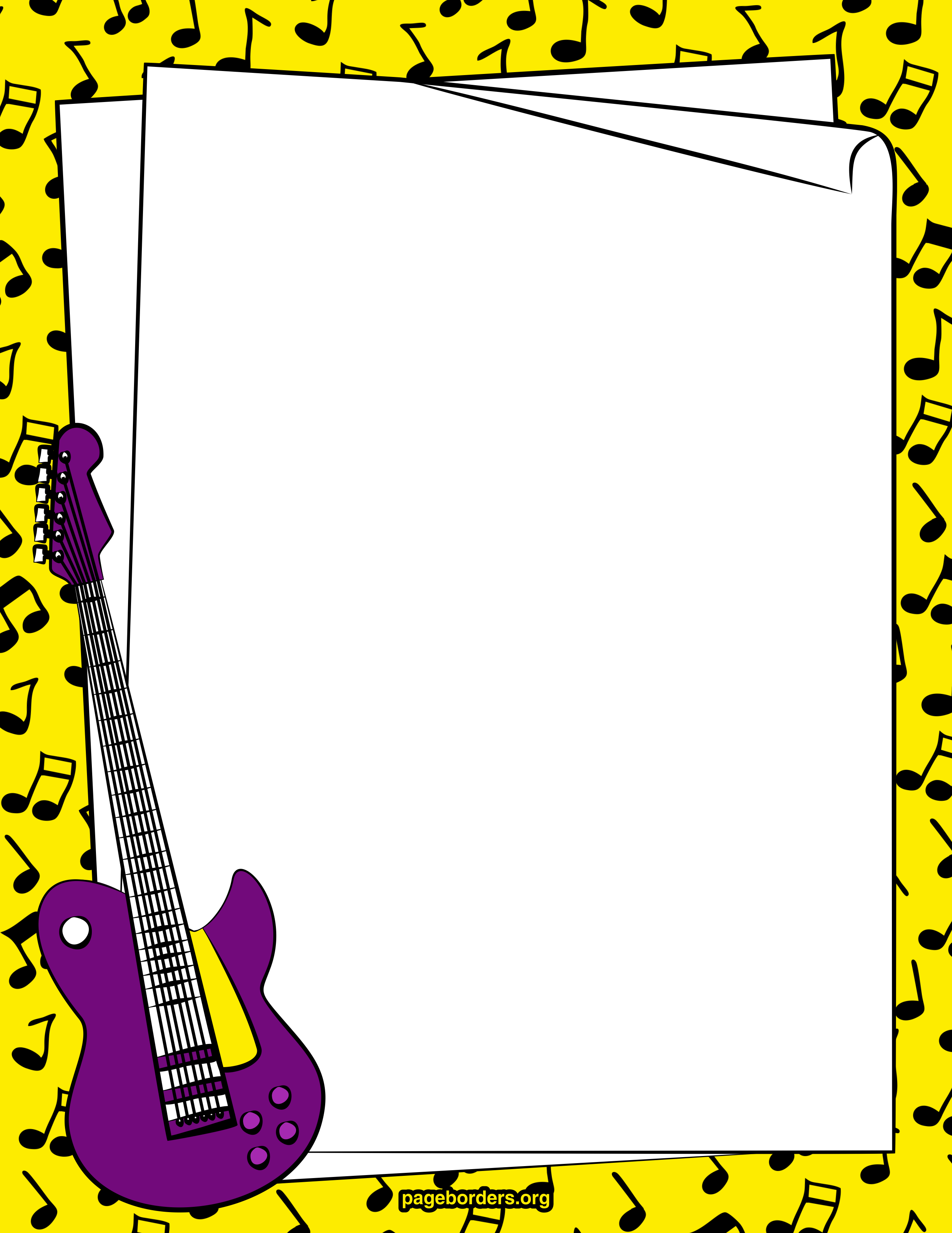 2550x3300 Musical Borders Music Border Clipart 3