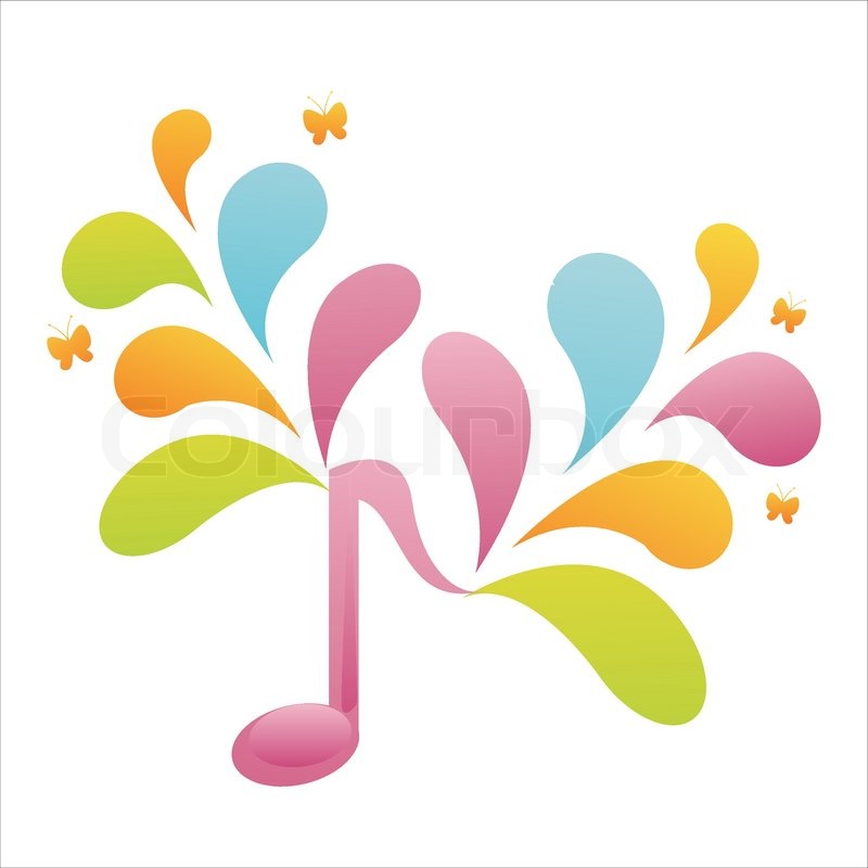 800x800 Colorful Musical Note Background Stock Vector Colourbox