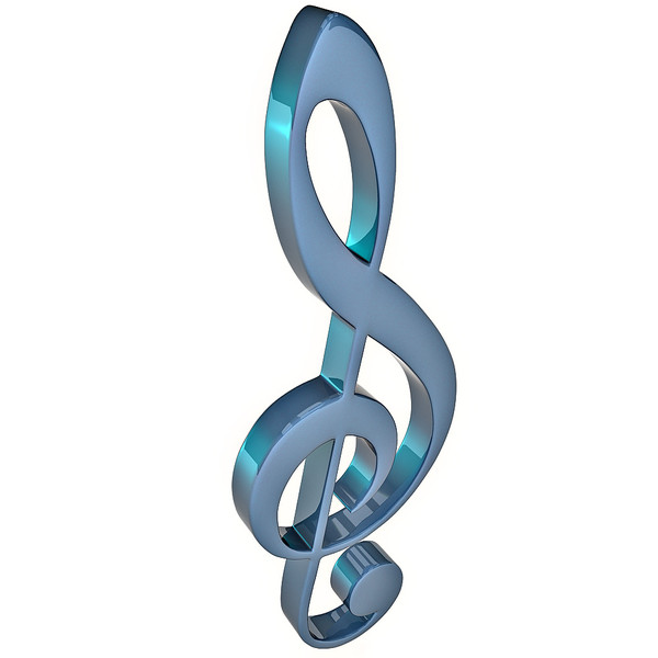 600x600 Colorful Treble Clef Clipart