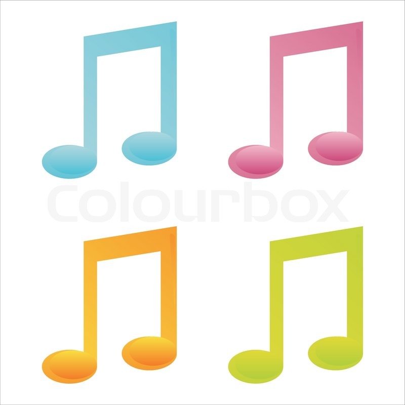 800x800 Set Of 4 Colorful Musical Note Icons Stock Vector Colourbox