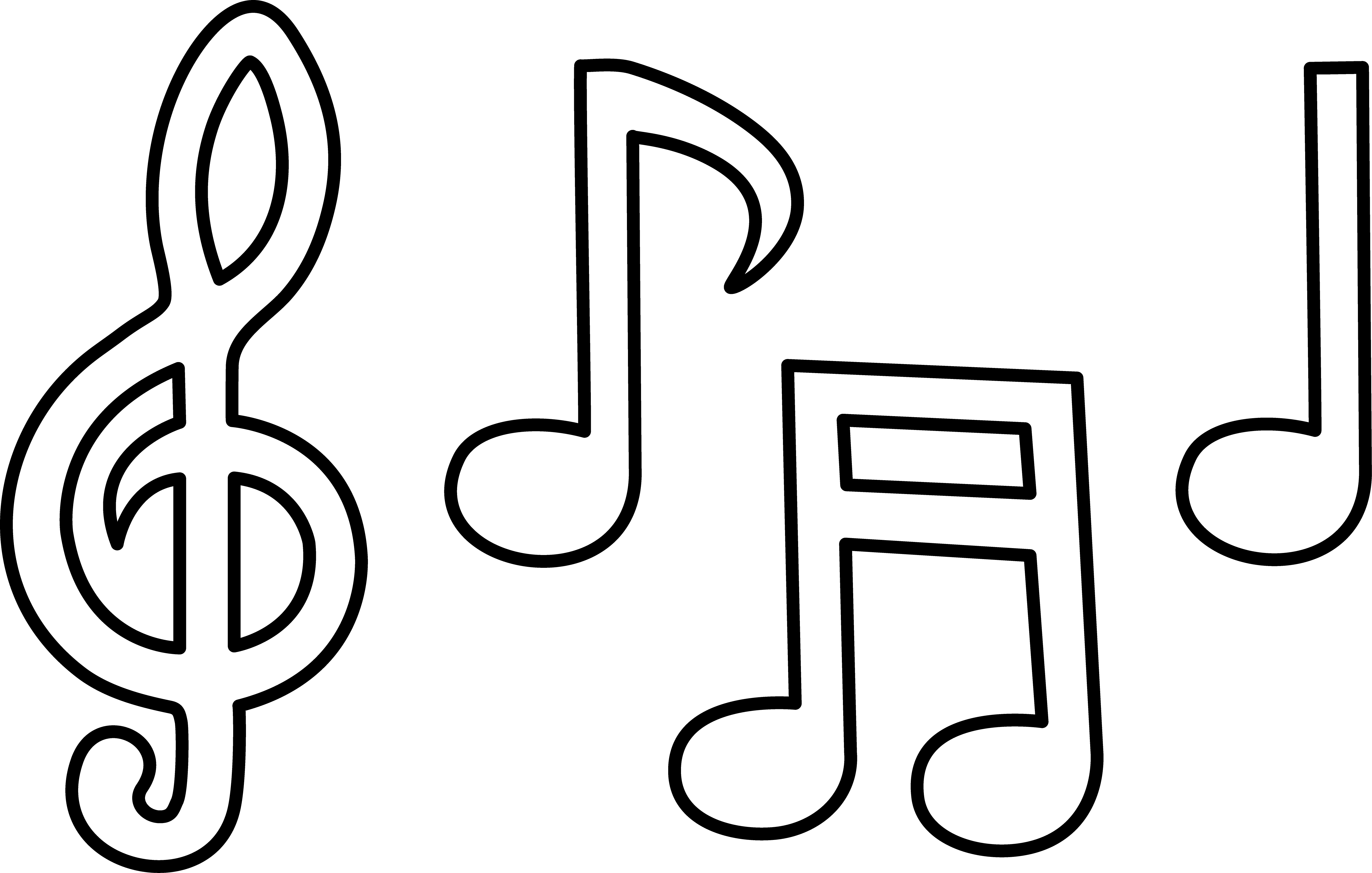 5355x3407 Clipart Music Symbols
