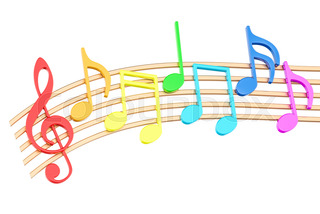 320x214 Wallpaper With Music Symbols On Colorful Background Stock Photo