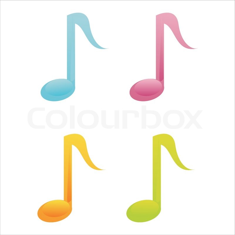 800x800 Set Of 4 Colorful Musical Note Icons Stock Vector Colourbox