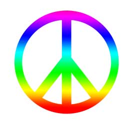 250x250 Peace Sign Clipart Rainbow