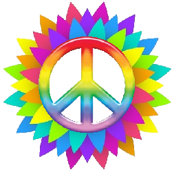 250x250 Rainbow Peace Flower Points