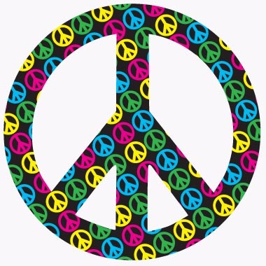 380x380 Colored Peace Signs Peace Magnet
