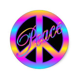 324x324 Colorful Peace Sign Stickers Zazzle
