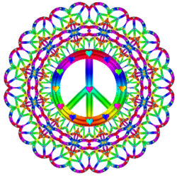 250x250 Peace Sign Clipart Rainbow