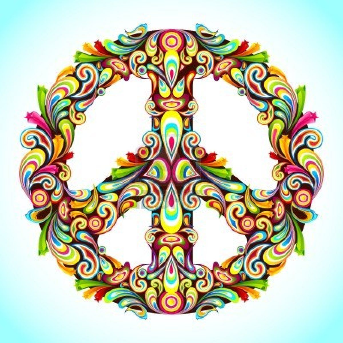 1200x1200 Illustration Of Peace Sign Made Of Colorful Swirl Stock Photo