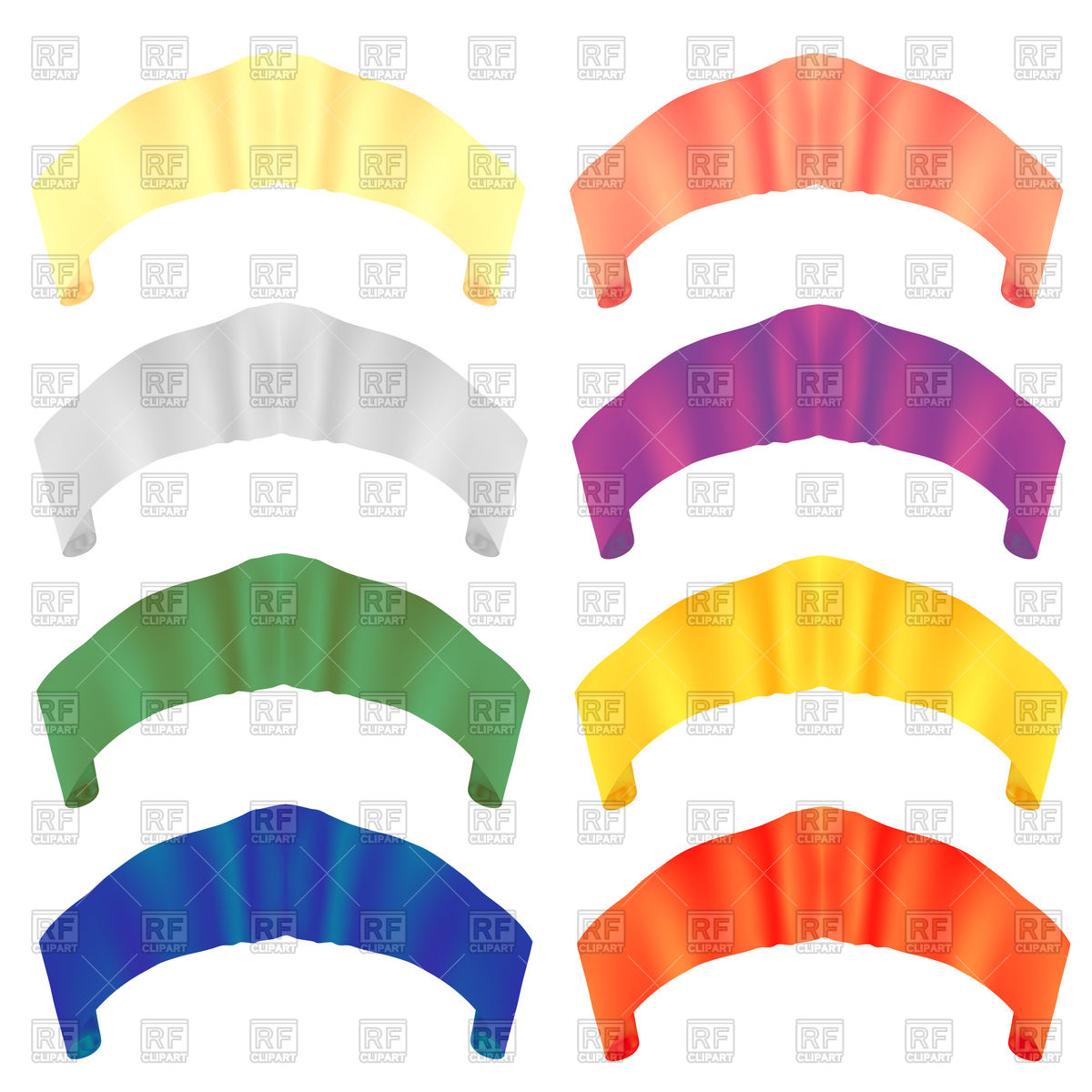 1200x1200 Set Of Colorful Paper Scrolls Royalty Free Vector Clip Art Image