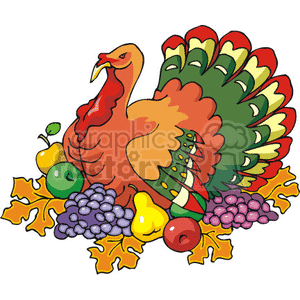300x300 Royalty Free Colorful Turkey 145642 Vector Clip Art Image