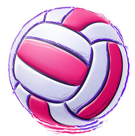 454x457 Pink Volleyball Clipart