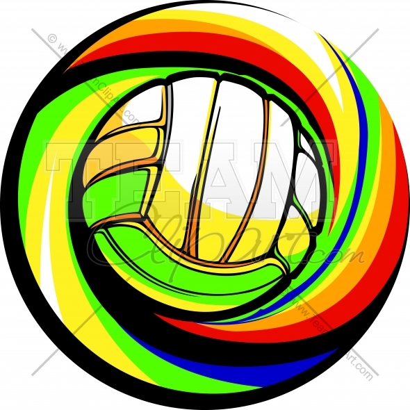 590x590 Volleyball Logo Clipart Image. Easy To Edit Vector Format.