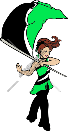 259x500 Colorguard01 Clipart And Vectorart Sports