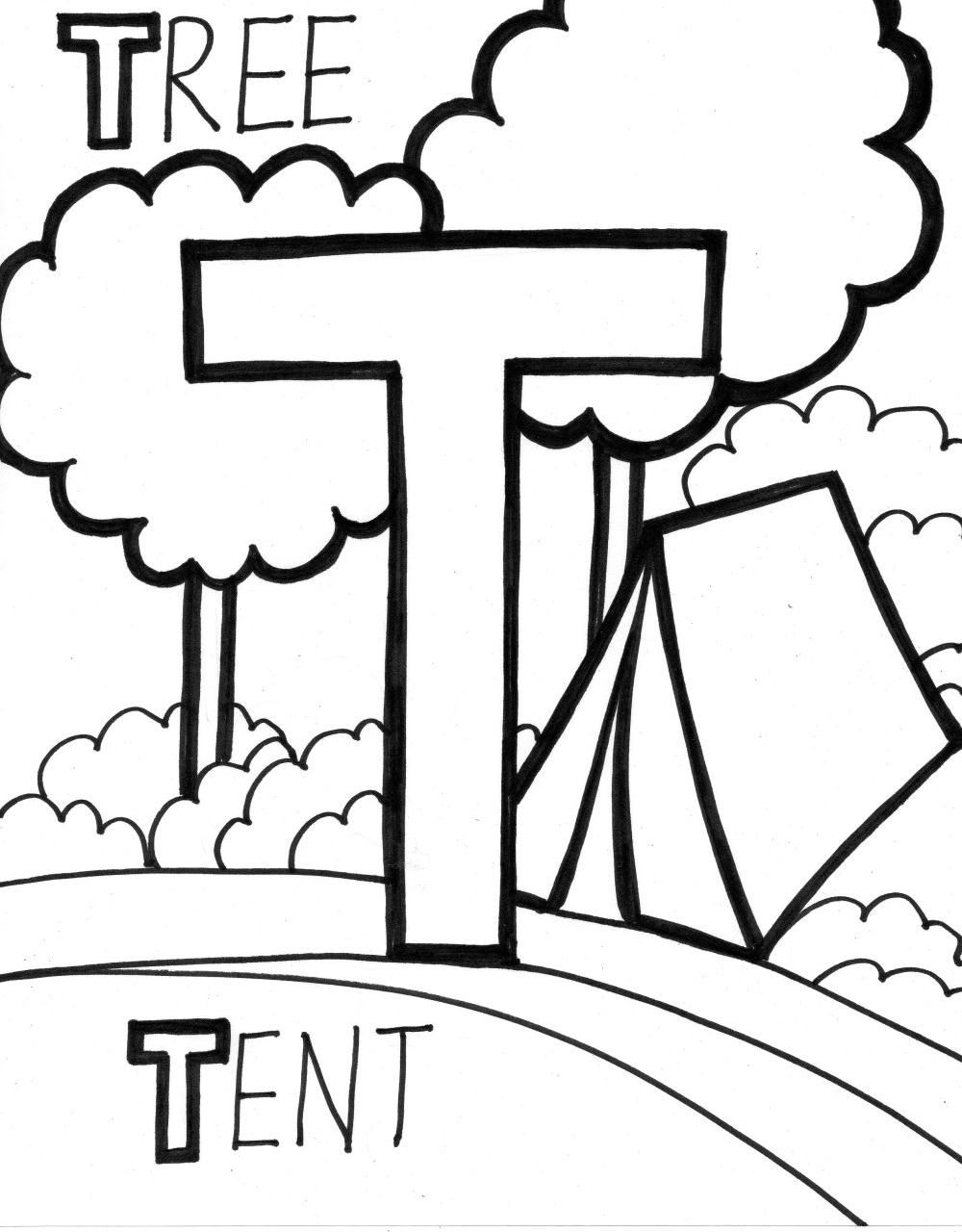 1000x1280 Tent Alphabet Coloring Page Alphabet Coloring Pages