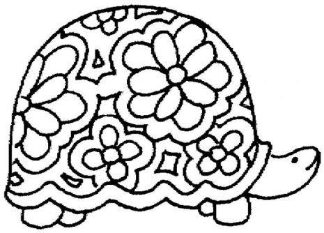 465x334 Free Printable Black Art Nice Ornament Of Turtle Coloring Page