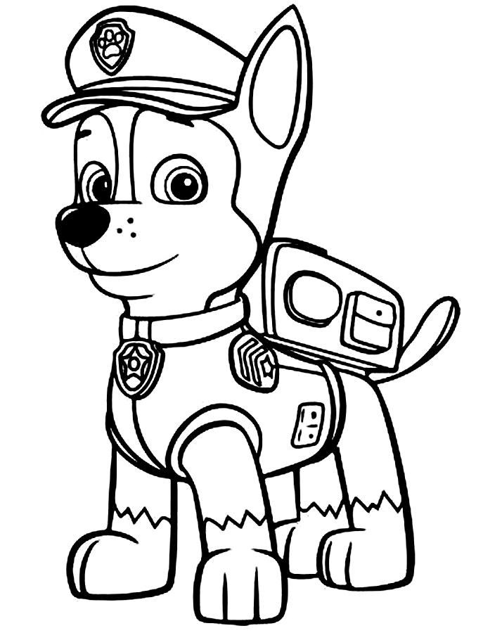 687x900 Paw Patrol Coloring Pages Chase Coloring Pages For Kids