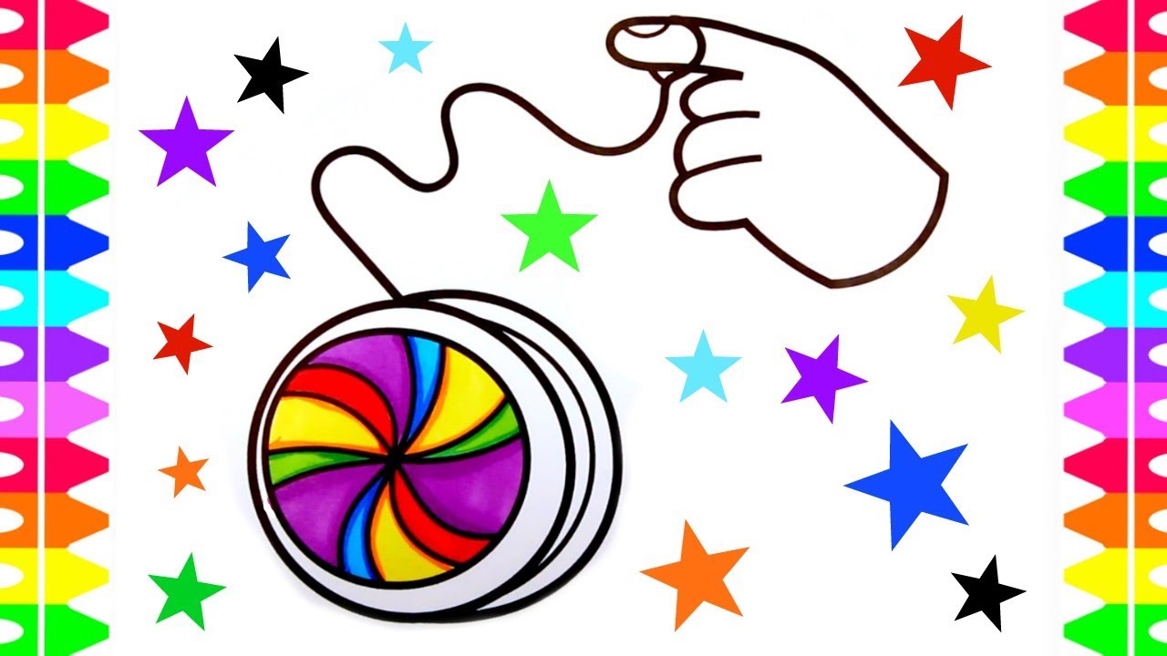 1280x720 How To Draw A Toy Yo Yo Fun Toys Coloring Pages For Kids Art