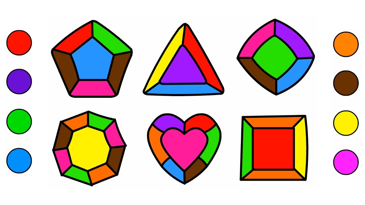 1280x720 Shapes Coloring Pages Magic Colored Crystals Drawing And Art