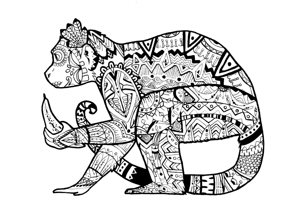 1024x724 Coloring Pages Of Animals For Adults