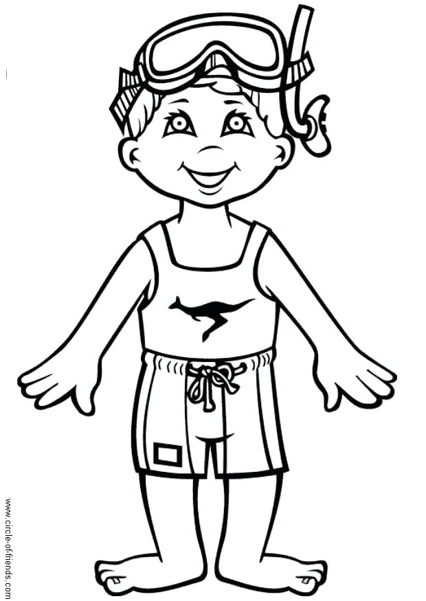 620x875 Girl Swimming Coloring Pages