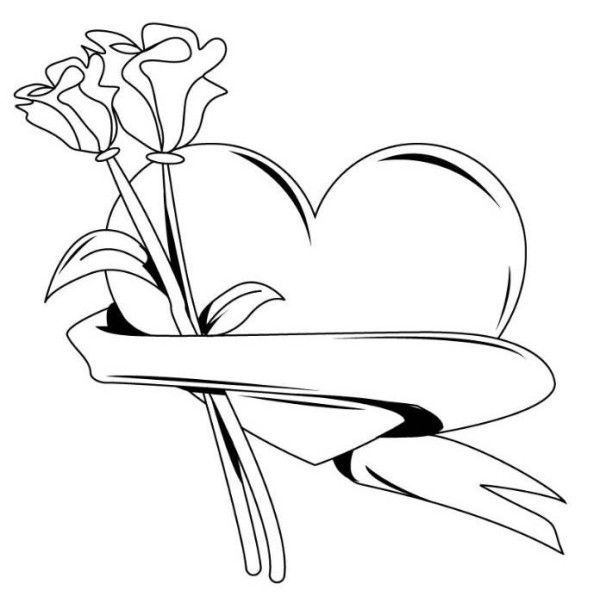 Coloring Pages Of Hearts With Flames
