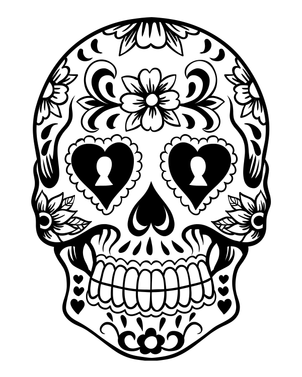 600x750 Skull Coloring Pages Pdf
