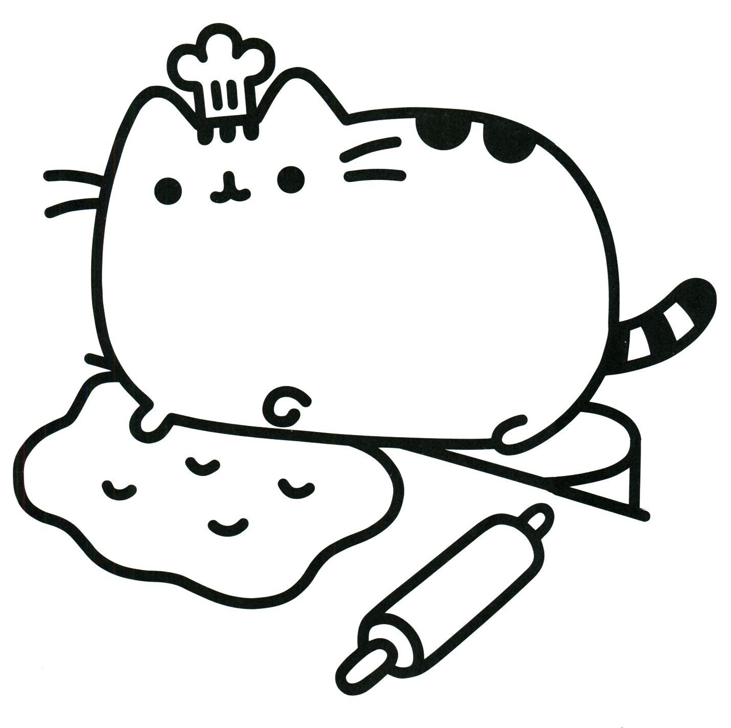 1430x1424 Coloring Pages Pusheen The Cat Chef