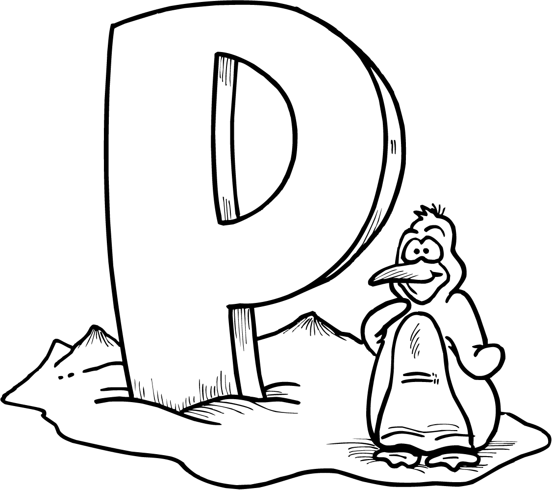 1126x998 Letter P Coloring Pages Of Alphabet Words For Kids With Print Page