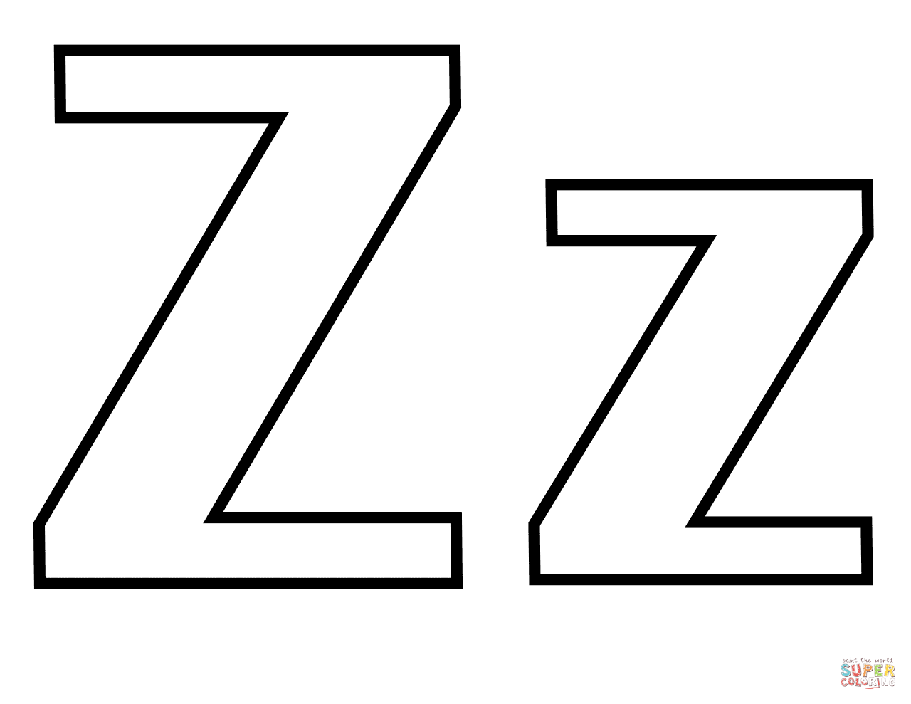 1280x989 Classic Letter Z Coloring Page Free Printable Coloring Pages