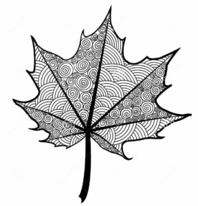 288x300 Zentangle Leaf Coloring Pages