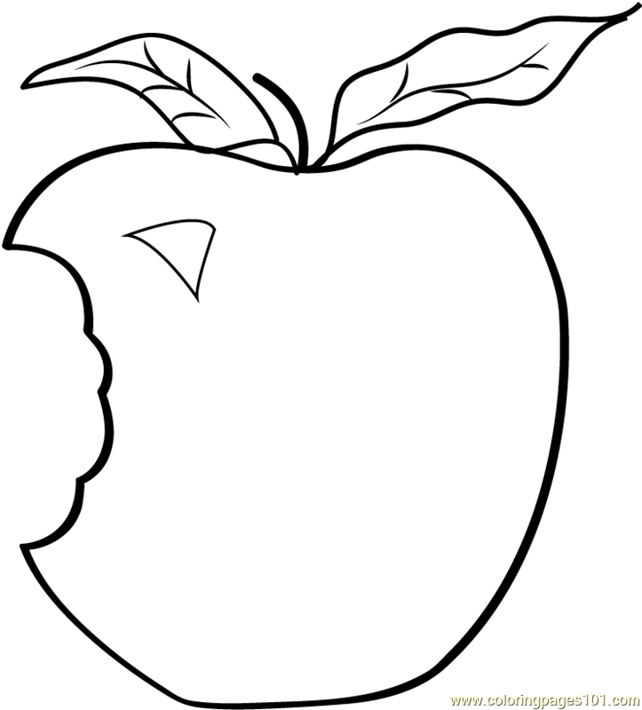 723x800 Applie Bite Coloring Page