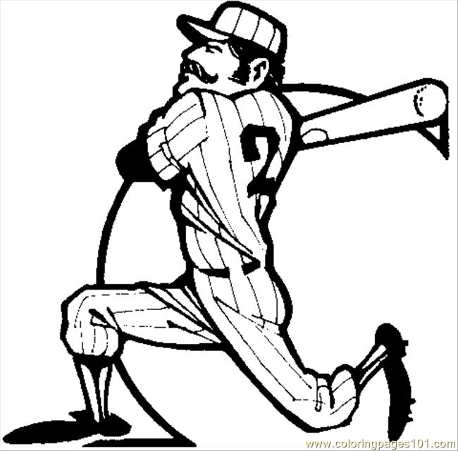 650x640 Baseball Big Swing Coloring Page