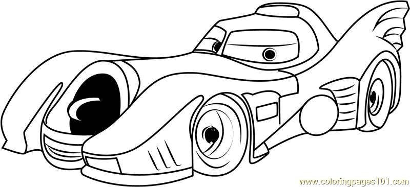 800x366 Batcar Disney Coloring Page