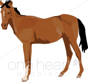 300x281 Brown Colt Clipart Western Wedding Clipart