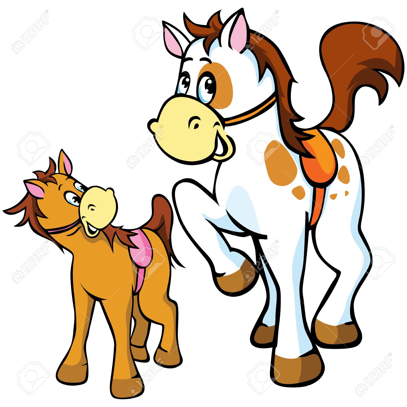 1300x1300 Mare With Colt Clipart