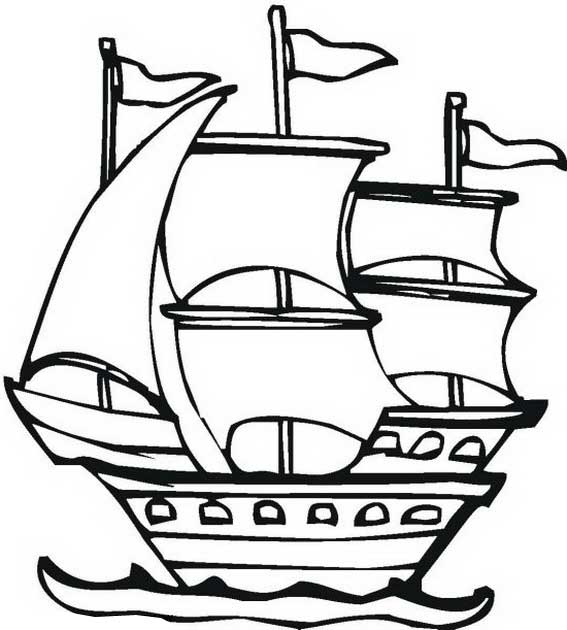 567x630 Columbus Pinta In Graphic On Columbus Day Coloring Page