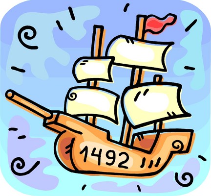 432x400 Columbus Day 1492 Ship Cartoon Image