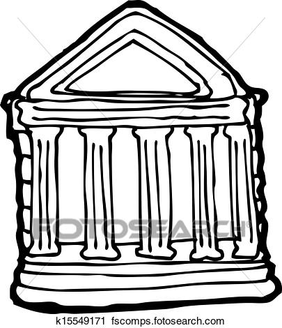 405x470 Clipart Of Cartoon Old Building K15549171