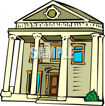 347x350 Royalty Free Clipart Image Sothern Style Colonial House With Columns