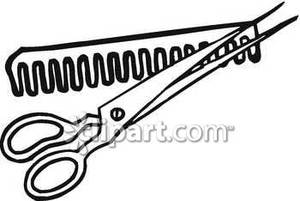 300x201 And White Scissors And Comb