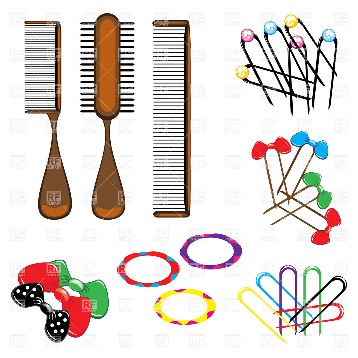 1200x1200 Comb And Hair Accessories Royalty Free Vector Clip Art Image