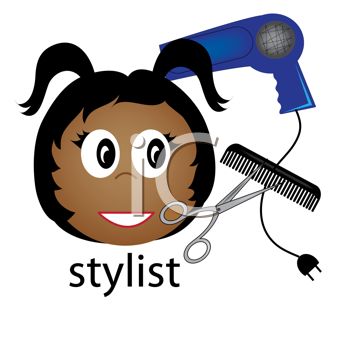 350x350 African American Woman Hairstylist With Scissors, Comb And A Blow