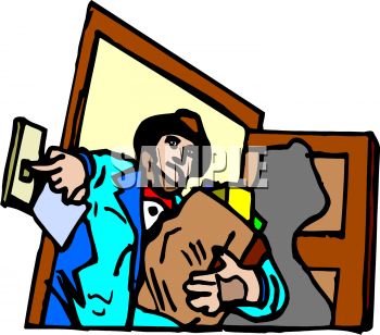 350x308 Royalty Free Clipart Image Man Coming Home With Groceries Turning